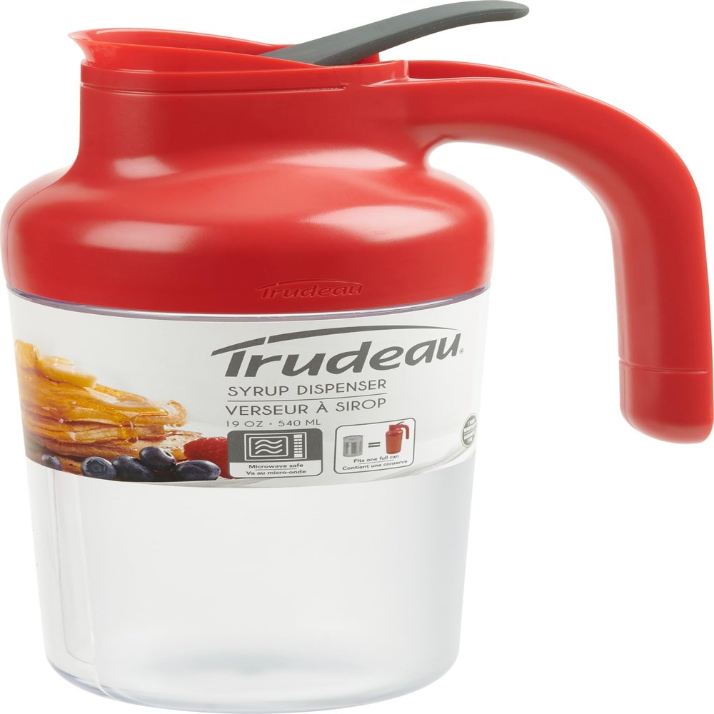 Trudeau Syrup Dispenser, 19oz, Red