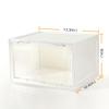 SupBro Collection Crate - Easy Access Storage Shoes Box -Plastic Foldable Stackable Sneaker Display Storage with Clear Side Open Door Organizer-2 Pack(White) view 4