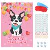 Fowecelt Pin The Bone on The Dog Party Game with 48 Pcs Bone, Blindfold, Poster & Adhesives for Kids' Dog Themed Birthday Party Supplies view 1