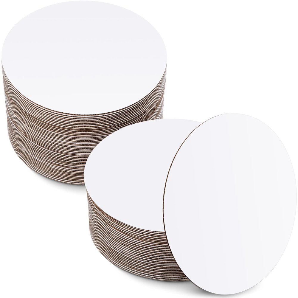 50 Pack Cake Boards, White Cake Boards 10 Inch Round, Circle Cardboard Base Board, Disposable Oil-Proof Cardboard Base for Baking Pizza Birthday Wedding Dessert Decorating(10 Inch)