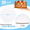 50 Pack Cake Boards, White Cake Boards 10 Inch Round, Circle Cardboard Base Board, Disposable Oil-Proof Cardboard Base for Baking Pizza Birthday Wedding Dessert Decorating(10 Inch) view 2