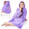 Aemicion Wearable Blanket Hoodie for Kids Super Soft Warm Oversized Hooded Blanket Sweatshirt Hoodie Blanket for Boys Girls (Light Purple) view 3