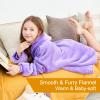 Aemicion Wearable Blanket Hoodie for Kids Super Soft Warm Oversized Hooded Blanket Sweatshirt Hoodie Blanket for Boys Girls (Light Purple) view 4
