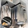 JIAOCKJIAO Extendable Pull-Out Closet Valet Rod,Wardrobe Hanging Clothes Rod,Silent Double Slide Rail Load-Bearing 30kg,for Clothing Storage Retractable Clothes Hanger Pants Rack view 4
