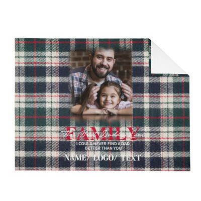 POPCUSTOMS Custom Flannel Blanket Horizontal with Photo Personalized Bedding Throw for Adult Customized Blankets Sofa Throws Using Picture for Father Day