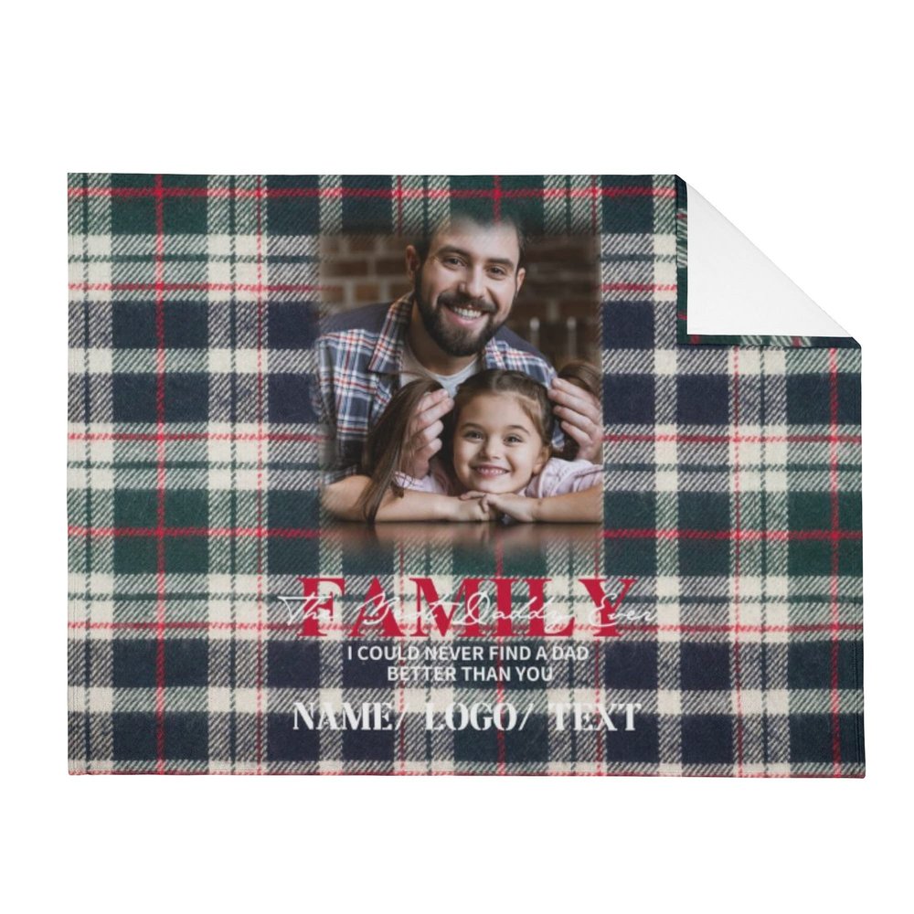 POPCUSTOMS Custom Flannel Blanket Horizontal with Photo Personalized Bedding Throw for Adult Customized Blankets Sofa Throws Using Picture for Father Day