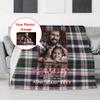 POPCUSTOMS Custom Flannel Blanket Horizontal with Photo Personalized Bedding Throw for Adult Customized Blankets Sofa Throws Using Picture for Father Day view 2