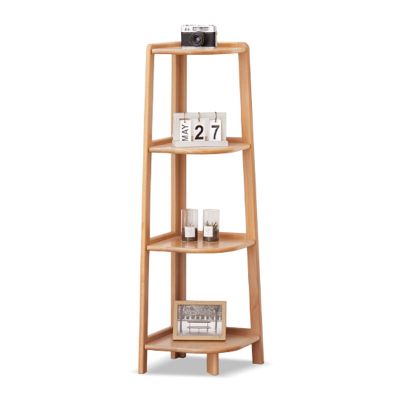 Bookshelves 3 Tier Bookcase Wood Corner Ladder Rack Display Organizer Plant Rack Storage Rack Furniture Living Room Bedroom Office Indoor Bookshelf (Size : Medium)