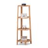 Bookshelves 3 Tier Bookcase Wood Corner Ladder Rack Display Organizer Plant Rack Storage Rack Furniture Living Room Bedroom Office Indoor Bookshelf (Size : Medium) view 1