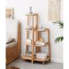 Bookshelves 3 Tier Bookcase Wood Corner Ladder Rack Display Organizer Plant Rack Storage Rack Furniture Living Room Bedroom Office Indoor Bookshelf (Size : Medium) view 2