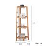 Bookshelves 3 Tier Bookcase Wood Corner Ladder Rack Display Organizer Plant Rack Storage Rack Furniture Living Room Bedroom Office Indoor Bookshelf (Size : Medium) view 3