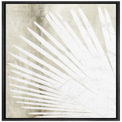 SIGNWIN Framed Canvas Print Wall Art Pastel Fan Palm Leaf Silhouette Nature Wilderness Digital Art Modern Art Decorative Minimal Rustic Colorful Zen for Living Room, Bedroom, Office - 16"x24" Black