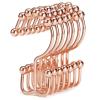 Shower Curtain Hooks, Goowin Shower Curtain Rings, Stainless Steel Shower Curtain Hooks Rust Proof Free Sliding Double Shower Hooks for Curtain, Shower Curtains & Liners (Rose Gold) view 1