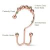 Shower Curtain Hooks, Goowin Shower Curtain Rings, Stainless Steel Shower Curtain Hooks Rust Proof Free Sliding Double Shower Hooks for Curtain, Shower Curtains & Liners (Rose Gold) view 4