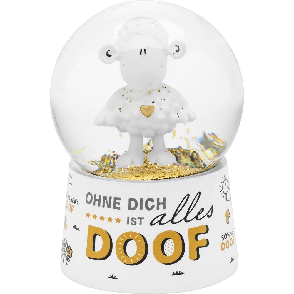 Sheepworld Dream Globe Motif Without You Snow Globe, Glass, Polyresin, Motif Print, Gift Sheepworld 48086