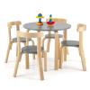 Costzon Kids Table and Chair Set, 5-Piece Wooden Activity Desk Set w/Toy Bricks, Classroom Playroom Daycare Furniture for Playing, Drawing, Reading, Bentwood Toddler Table and Chairs (Grey) view 1