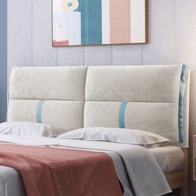 King Size Headboard Pillow Fleece Wedge Bed Rest Reading Pillow Backrest Lumbar Support Pad Breathable Wall Pillow Bolster Cushion with Removable Cover,A,No headboard 59"/150cm