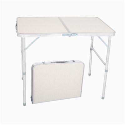 VERYKE Aluminum Alloy Folding Table Portable Camping Table Waterproof and Rust Resistant Portable Desk with Handle Case for Outdoor Camp Traveling Beach 35.43 x 23.62 x 27.56White