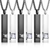 Sureio 12 Pcs Urn Necklace for Men Women Bar Urn Necklace for Ashes Stainless Steel Mom Memorial Cremation Jewelry Pendant Keepsake (Silver,Black) view 1