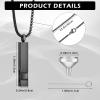 Sureio 12 Pcs Urn Necklace for Men Women Bar Urn Necklace for Ashes Stainless Steel Mom Memorial Cremation Jewelry Pendant Keepsake (Silver,Black) view 2