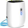 Posdry Dehumidifiers for Home 27oz(800ml) Small Auto Shut off Dehumidifiers with Drain Hose,Portable Ultra Quiet Mini Dehumidifier Effective for Bathroom, Basement, Garage, RV, Gun Safe, Closet view 1