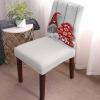 Dining Chair Slipcover, Christmas Cartoon Gnome Red Tree Wood Grain Board Winter Decoration Stretch Kitchen Chair Covers Removable Parsons Chair Protector Covers for Dining Room Party, Set of 6 view 2