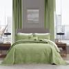DaisyHuang Oversized Bedspread - Queen Size Bedding Cover - Modern & Contemporary Coverlet Set, Real Stitching, Reversible, Lightweight, 5 Piece, Sage Green view 1