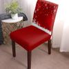 Dining Chair Slipcover, Merry Christmas Snowflake Pattern Red Stretch Kitchen Chair Covers Removable Parsons Chair Protector Covers for Dining Room Banquet Party, Set of 6 view 2
