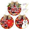 Bucherry 3 Pcs Lighted Christmas Sign for Front Door, Buffalo Plaid Xmas Wreath 12 Inch Wooden Wall Hanging Decor for Indoor Outdoor Winter Holiday Rustic Farmhouse Windows(Merry Christmas) view 1