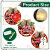 Bucherry 3 Pcs Lighted Christmas Sign for Front Door, Buffalo Plaid Xmas Wreath 12 Inch Wooden Wall Hanging Decor for Indoor Outdoor Winter Holiday Rustic Farmhouse Windows(Merry Christmas) view 2