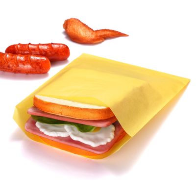 Quotidian Lemon Yellow Flat Large Greaseproof Paper Sandwich Bags 6 3/4" x 8'' (17 x 20.3cm) Pack of 100 - Party Favors Cookies Pastry Food Wraps