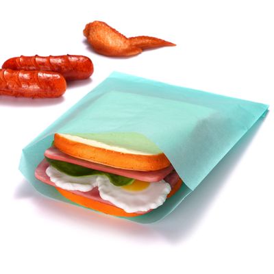Quotidian Aqua-Blue Flat Large Greaseproof Paper Sandwich Bags 6 3/4" x 8'' (17 x 20.3cm) Pack of 100 - Cookies Pastry Food Snack Baggies
