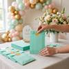 Quotidian Aqua-Blue Flat Large Greaseproof Paper Sandwich Bags 6 3/4" x 8'' (17 x 20.3cm) Pack of 100 - Cookies Pastry Food Snack Baggies view 3