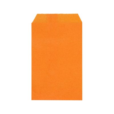Quotidian Orange Flat Large Greaseproof Paper Sandwich Bags 6 3/4" x 8'' (17 x 20.3cm) Pack of 100 - Cookies Pastry Food Snack Wraps Baggies
