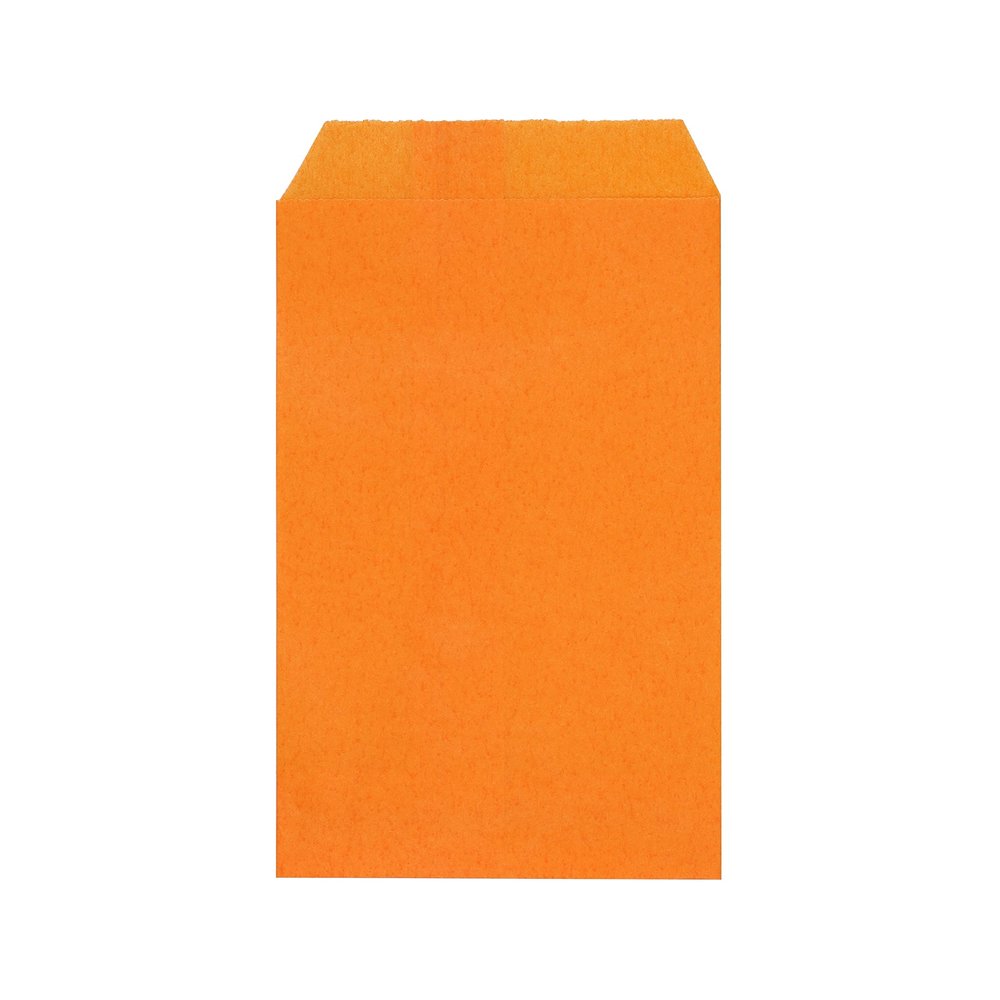 Quotidian Orange Flat Large Greaseproof Paper Sandwich Bags 6 3/4" x 8'' (17 x 20.3cm) Pack of 100 - Cookies Pastry Food Snack Wraps Baggies