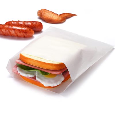 Quotidian White Flat Large Greaseproof Kraft Paper Sandwich Bags 6 3/4" x 8'' (17 x 20.3cm) Pack of 100 - Party Favors Cookies Pastry Food Snack