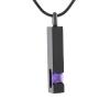 SHEIL Black Cube Birthstone Memorial Jewelry Stainless Steel Urn Necklace Cremation Pendant Keepsake Jewelry view 1