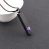 SHEIL Black Cube Birthstone Memorial Jewelry Stainless Steel Urn Necklace Cremation Pendant Keepsake Jewelry view 2