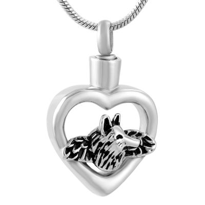 SHEIL Dog Urn Dog Rembrance Jewelry Stainless Steel Cremation Urn Pendant Keepskae Necklace Keepsake Urns for Pet Ashes