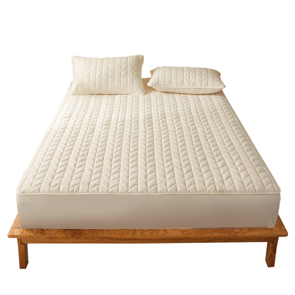 TRGCJGH Mattress Protector Thick Mattress Topper Twin All Season Down Alternative Cozy Bedding with 1.9-14.9 Inch Deep Pocket,White-180 * 200cm(70.8 * 78.7in)