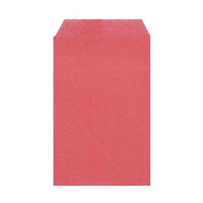 Quotidian Rose Pink Flat Large Greaseproof Paper Sandwich Bags 6 3/4" x 8'' (17 x 20.3cm) Pack of 100 - Party Favors Pastry Food Wraps Baggies