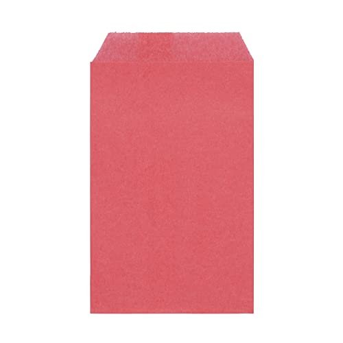 Quotidian Rose Pink Flat Large Greaseproof Paper Sandwich Bags 6 3/4" x 8'' (17 x 20.3cm) Pack of 100 - Party Favors Pastry Food Wraps Baggies