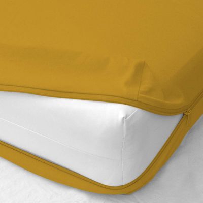 Zipper Fitted Sheet Twin Size 16 Inch Deep Pocket Sold Separately400 Thread Count 100% Egyptian Cotton Sateen Weave Fitted Sheet Only Color Gold