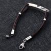 SHEIL Genuine Leather Band &Stainless Steel Cremation Urn Charm Bracelet Cremation Jewlery for Ashes Charm Bangle,22cm view 2