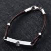 SHEIL Genuine Leather Band &Stainless Steel Cremation Urn Charm Bracelet Cremation Jewlery for Ashes Charm Bangle,22cm view 3