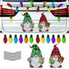 20Pcs Xmas Car Decorations Christmas Reflective Refrigerator Magnets Set 14Pcs Light Bulb Gnome Magnets Stickers Christmas Car Magnetic Stickers with 6Pcs Magnetic Wires for Christmas Decoration view 1