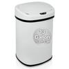 Dkelincs 13 Gallon Kitchen Trash Can Garbage Can with Lid Automatic Touch Free Stainless Steel Trash Can for Home Office Living Room Bedroom, 50 Liter White view 1