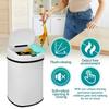 Dkelincs 13 Gallon Kitchen Trash Can Garbage Can with Lid Automatic Touch Free Stainless Steel Trash Can for Home Office Living Room Bedroom, 50 Liter White view 2