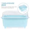 Operitacx Kitchen Dish Drying Rack Box with Lid 13X10.2X7.9 Inch Cutlery Organizer for Bowls and Chopsticks Covered Storage Solution for Home and Restaurant view 3