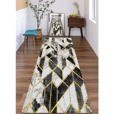 GRAPKS Geometric Design Carpet Runners for Hallway, Kitchen, Bedroom, Entryway, Modern Corridor Passage Narrow Runner Rug 60cm/70cm/80cm/100cm Wide (Size : 2.3 ft x 16.4 ft)